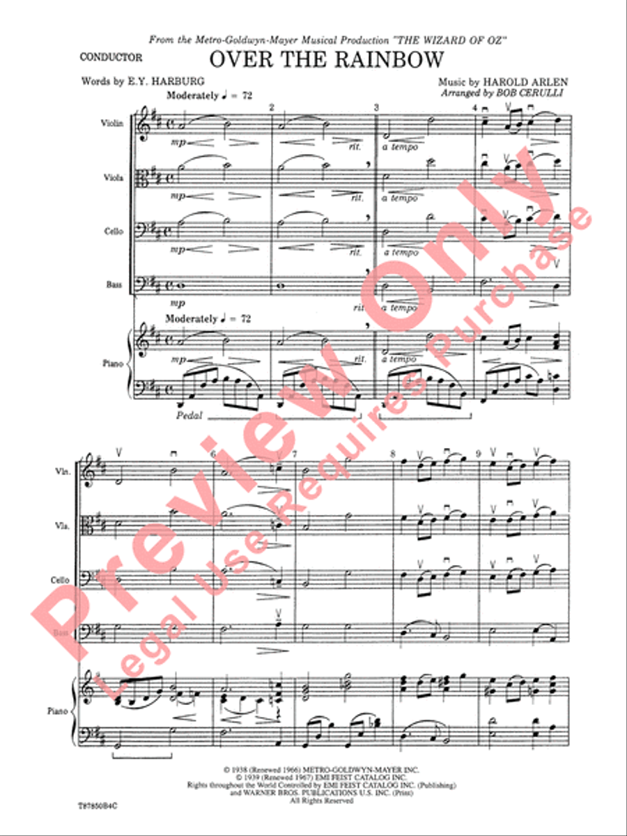 Over the Rainbow String Orchestra scores gallery preview page 4