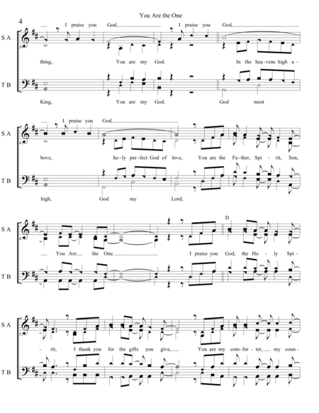 You Are the One - SATB shape notes