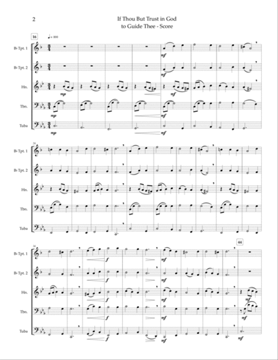 If Thou But Trust in God to Guide Thee - brass quintet Brass Quintet scores gallery preview page 4