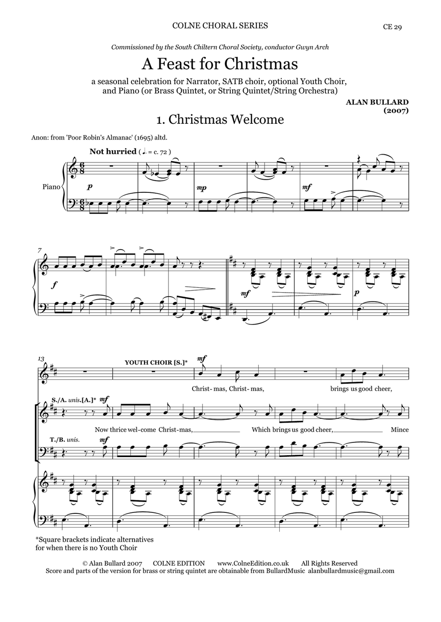 A Feast for Christmas (a seasonal entertainment for SATB & optional youth choir) 4-Part scores gallery preview page 3