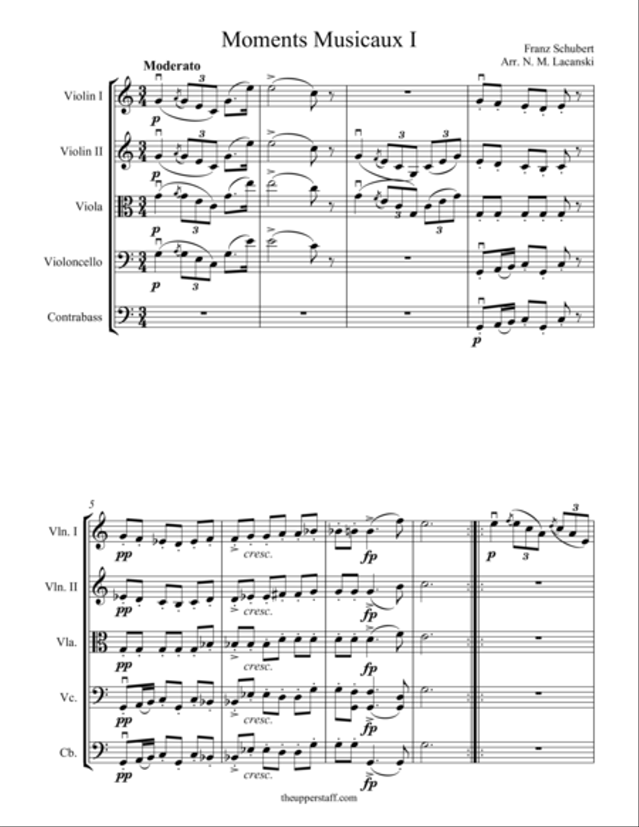Moments Musicaux I Moments Musicaux I String Orchestra scores gallery preview page 1