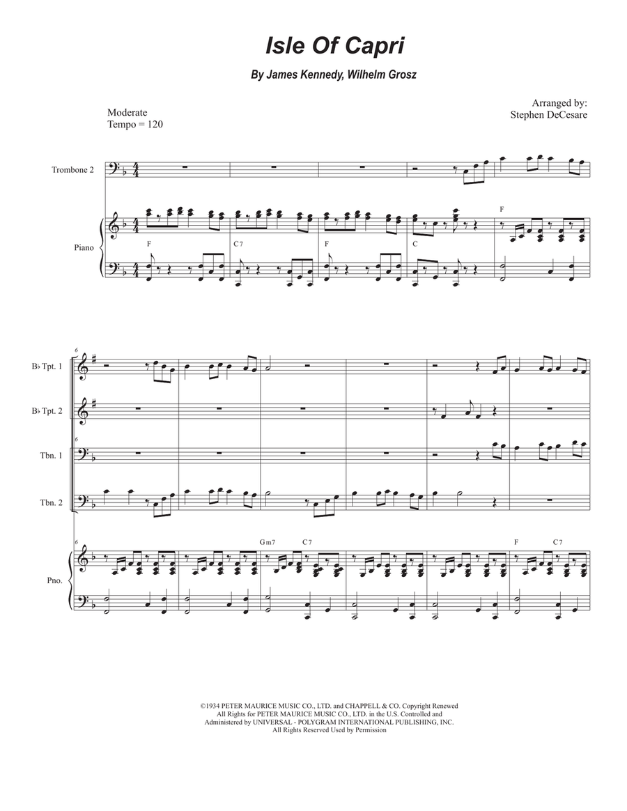 Isle Of Capri Isle Of Capri Brass Ensemble scores gallery preview page 1