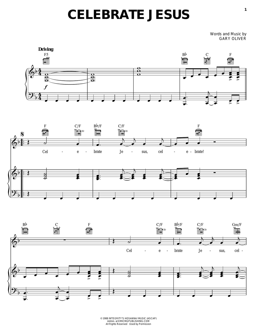 Celebrate Jesus Celebrate Jesus Piano, Vocal, Guitar scores gallery preview page 1