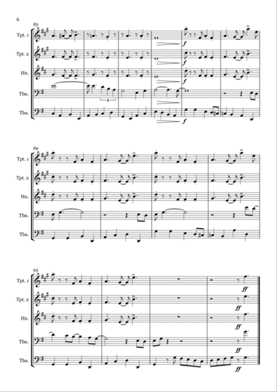 Beyond The Sea Beyond The Sea Brass Quintet scores gallery preview page 6