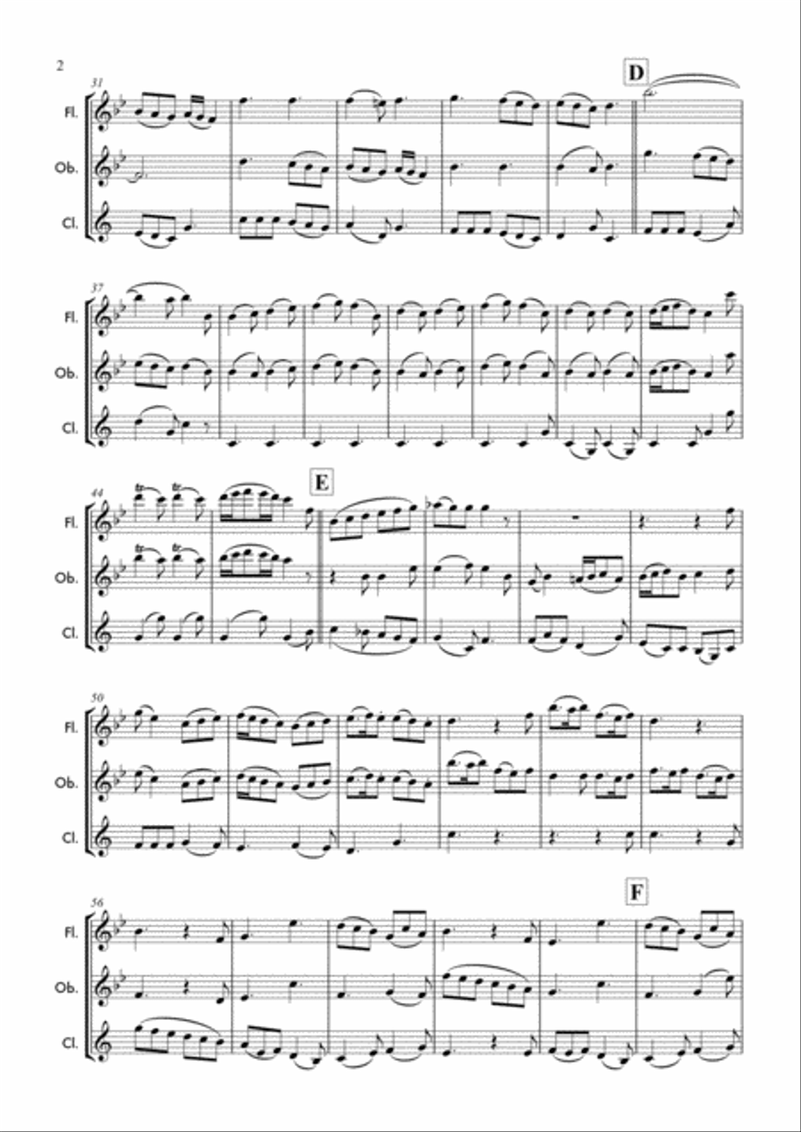 O Lovely Peace from 'Judas Maccabaeus' by George Frideric Handel Woodwind Trio scores gallery preview page 3