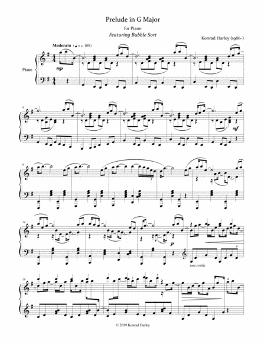 Prelude in G Major (Bubble Sort) Piano Solo scores gallery preview page 1