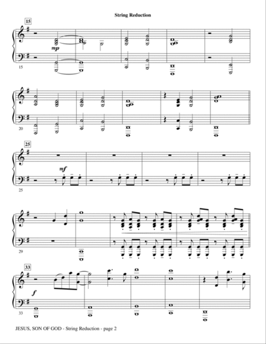 Jesus, Son Of God - Keyboard String Reduction Choir scores gallery preview page 2