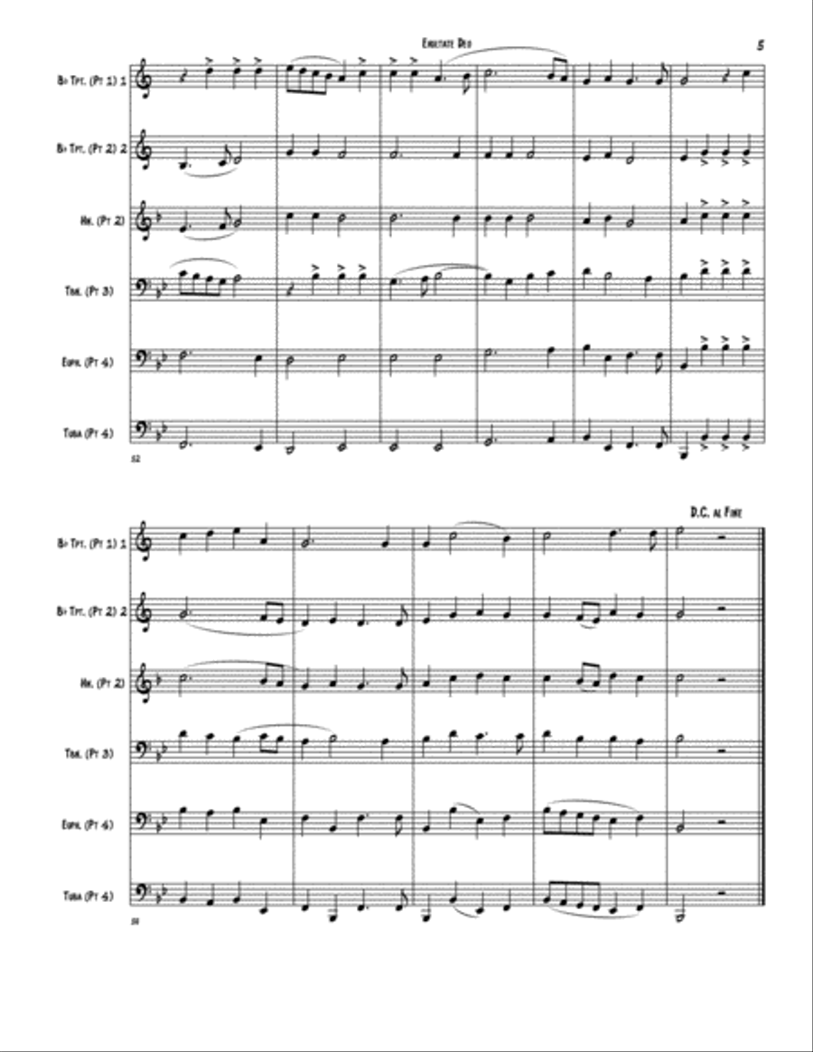 Exultate Deo (Flexible Brass Instrumentation) Brass Ensemble scores gallery preview page 5