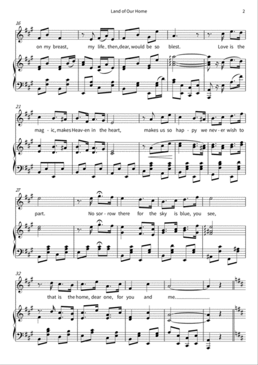 Land of Our Home Voice Solo scores gallery preview page 4