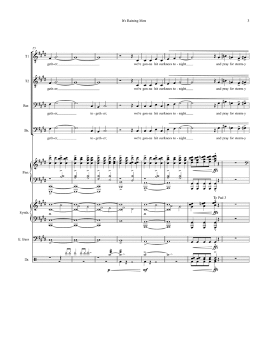 It's Raining Men Small Ensemble scores gallery preview page 3