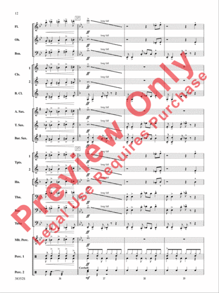 Give Up the Funk (Tear the Roof Off That Sucker) Concert Band scores gallery preview page 13