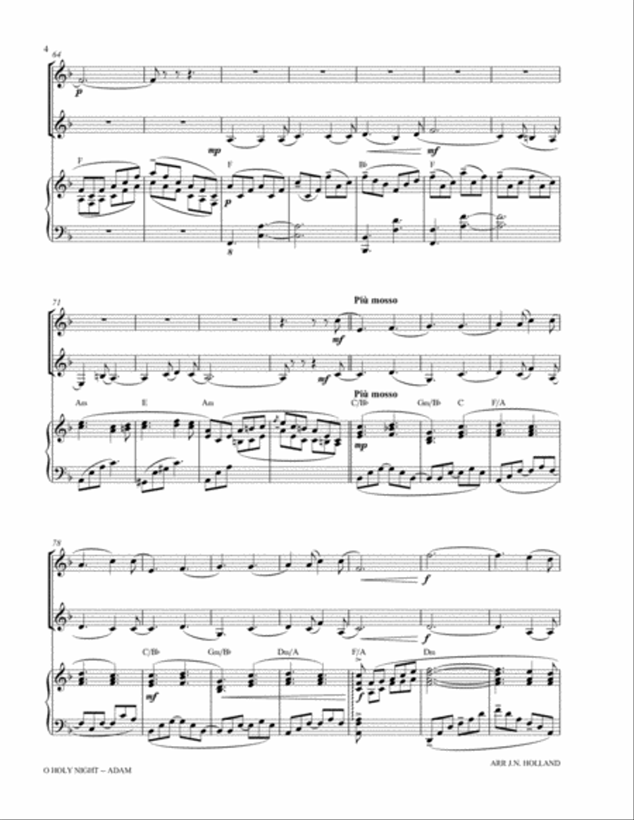 O Holy Night (Cantique de Noel) Adolphe Adam Duet for Treble Instrument in C and French Horn Large Ensemble scores gallery preview page 6