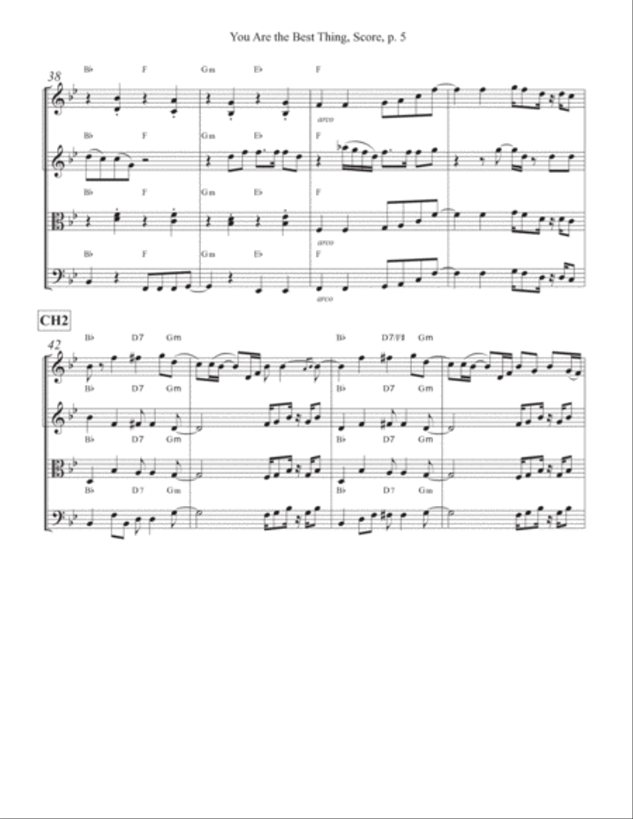 You Are The Best Thing String Quartet scores gallery preview page 5