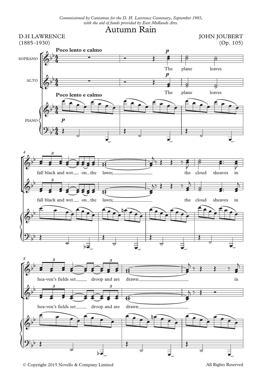 Autumn Rain Piano, Vocal, Guitar scores gallery preview page 1
