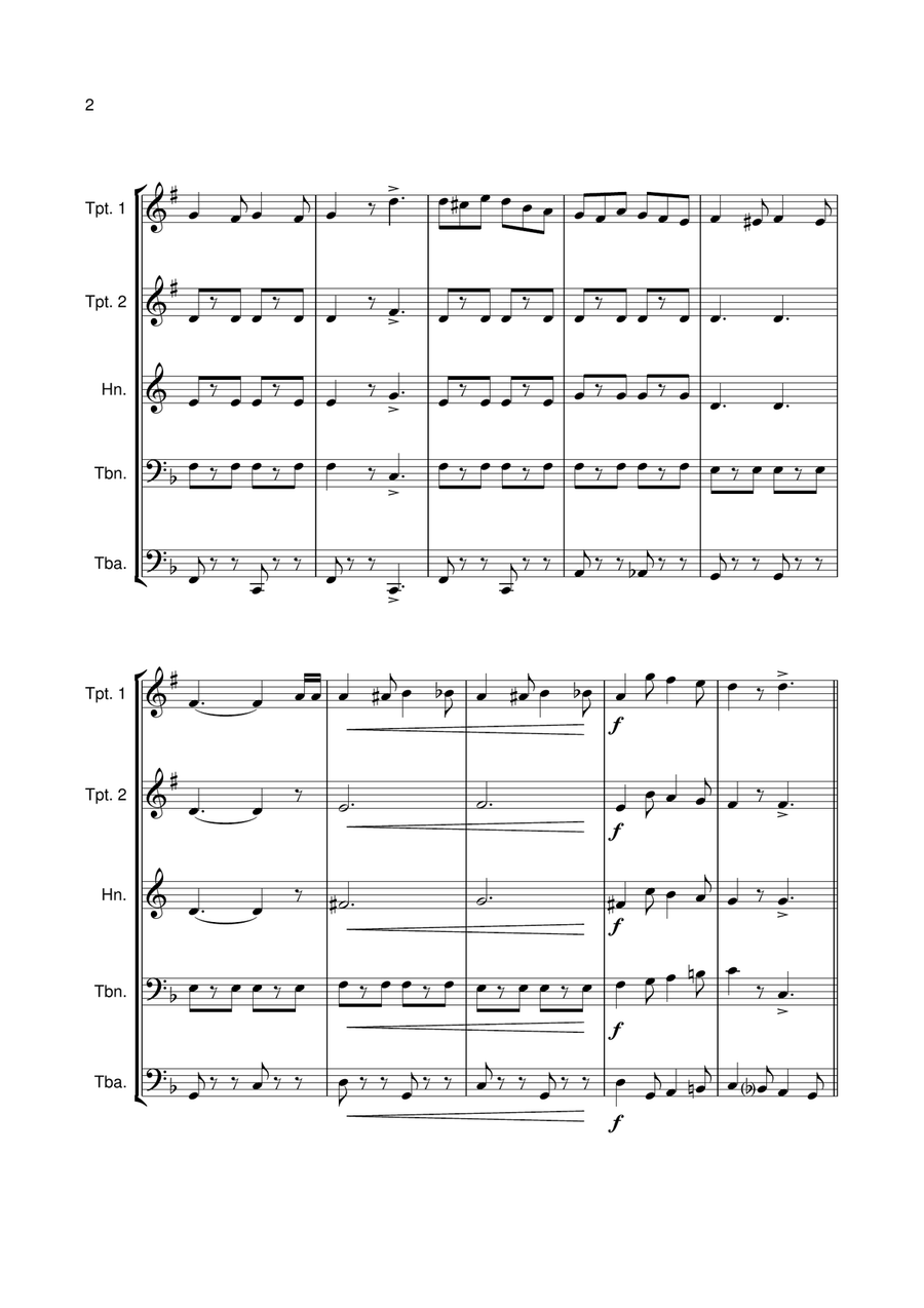 Blaze-Away (Brass Quintet) Brass Quintet scores gallery preview page 3
