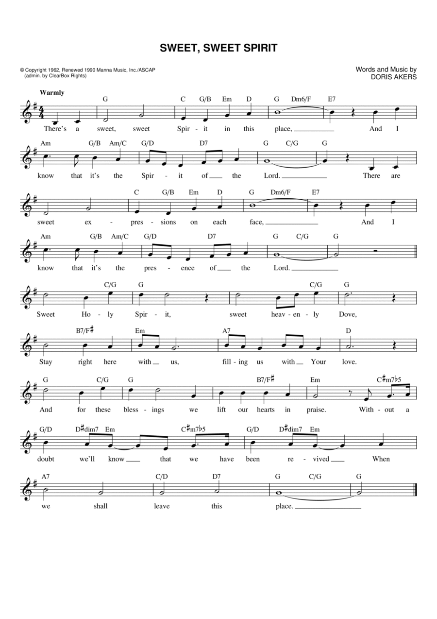 Sweet, Sweet Spirit Flute scores gallery preview page 1