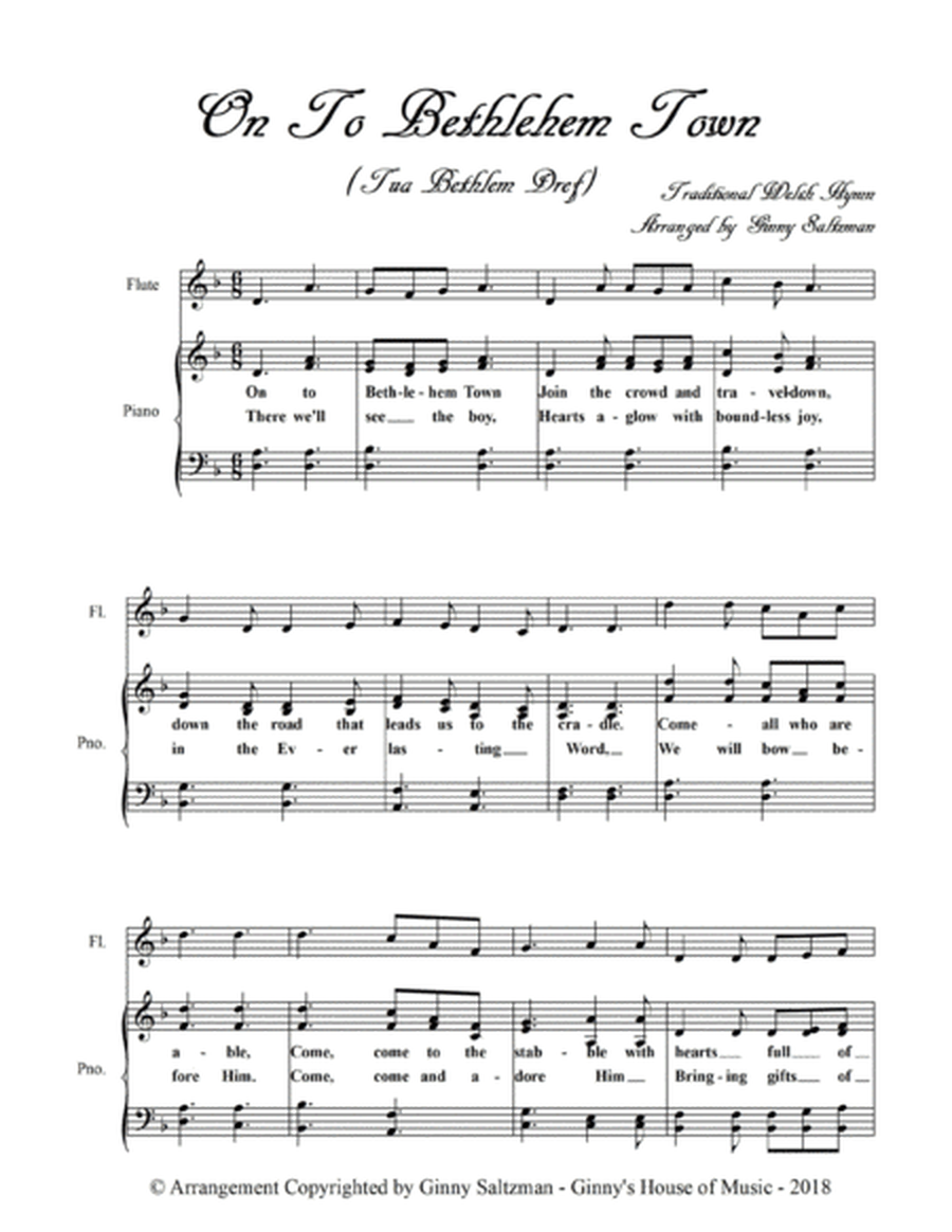 On To Bethlehem Town (Tua Bethlem Dref) - A Traditional Welsh Christmas Hymn image number null