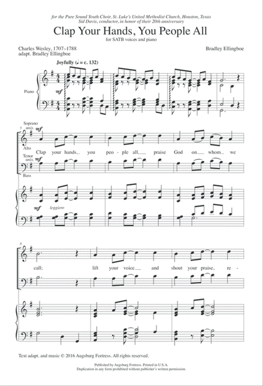 Clap Your Hands You People All 4-Part scores gallery preview page 2