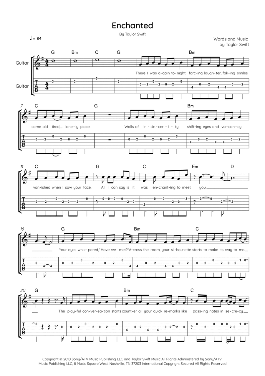 Enchanted Electric Guitar scores gallery preview page 1