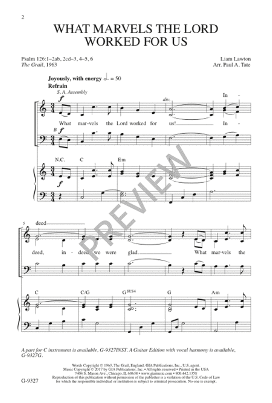 What Marvels the Lord Worked for Us 3-Part scores gallery preview page 3