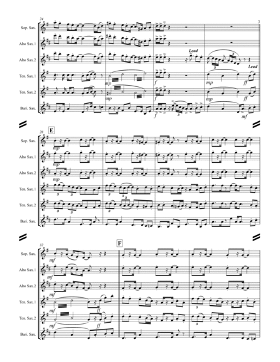 Tijuana Taxi Saxophone Quintet scores gallery preview page 4