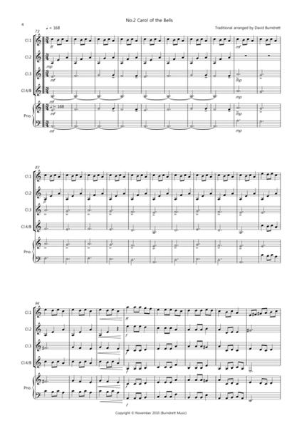 3 Easy Christmas Pieces for Clarinet Quartet (volume one) image number null