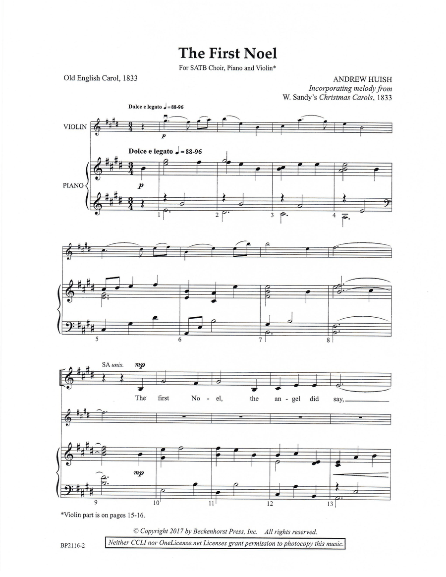The First Noel - Huish 4-Part scores gallery preview page 2