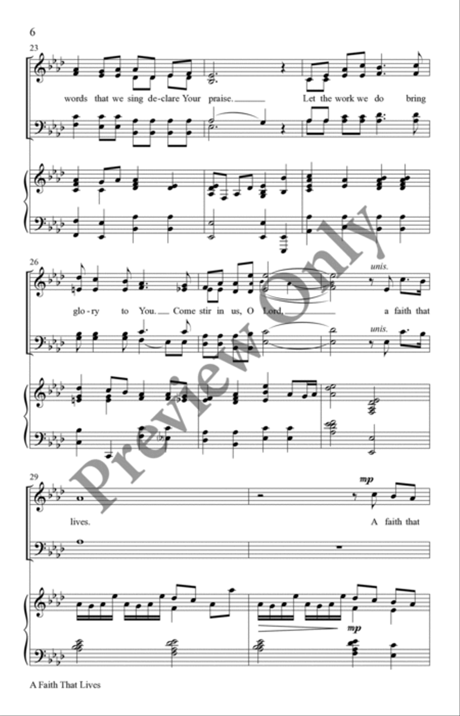 A Faith That Lives 4-Part scores gallery preview page 5
