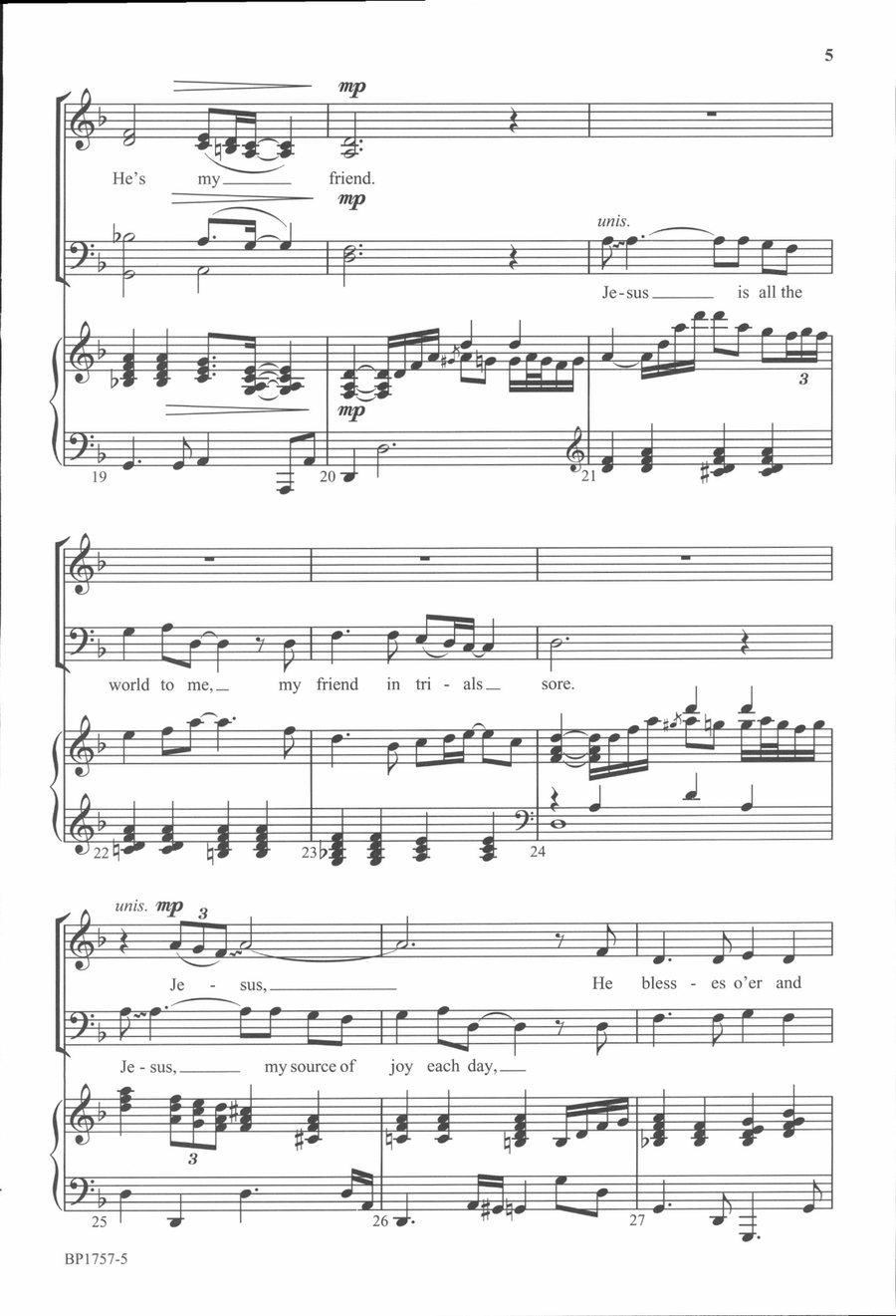 Jesus Is All the World to Me 4-Part scores gallery preview page 4