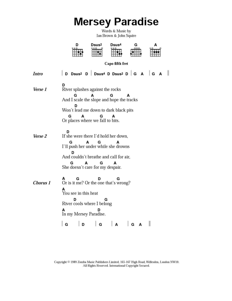 Mersey Paradise Easy Guitar scores gallery preview page 1