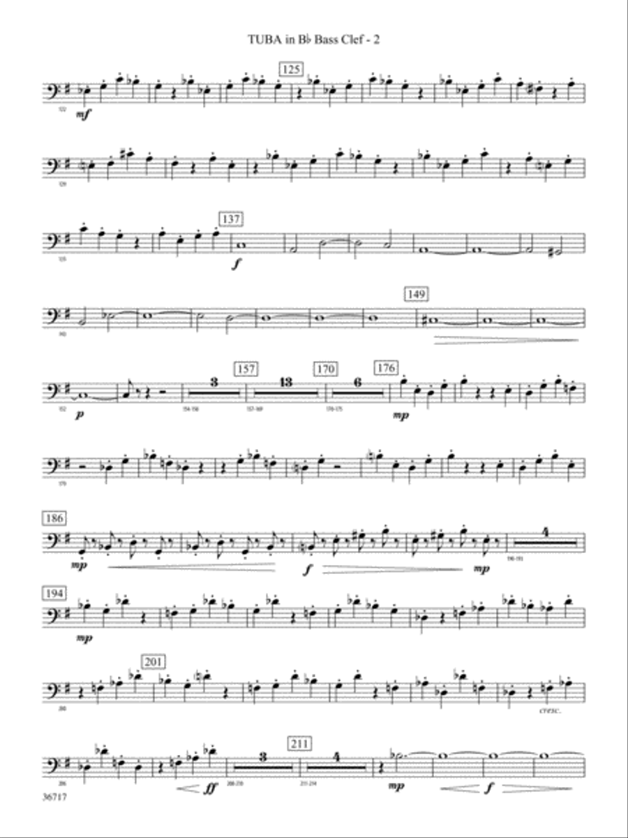 Sparkle: (World Part) B-flat Tuba B.C. Concert Band scores gallery preview page 2