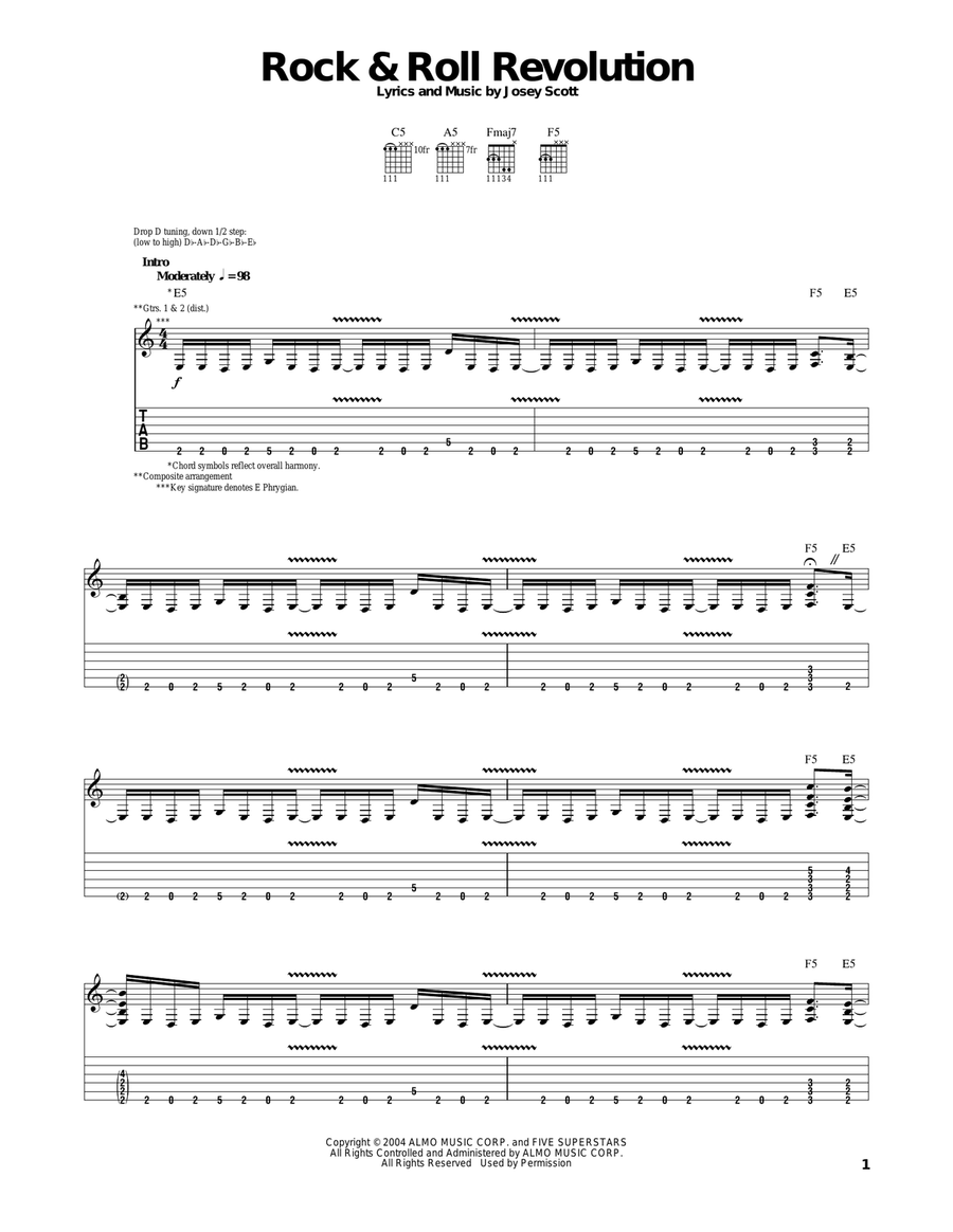 Rock & Roll Revolution Electric Guitar scores gallery preview page 1