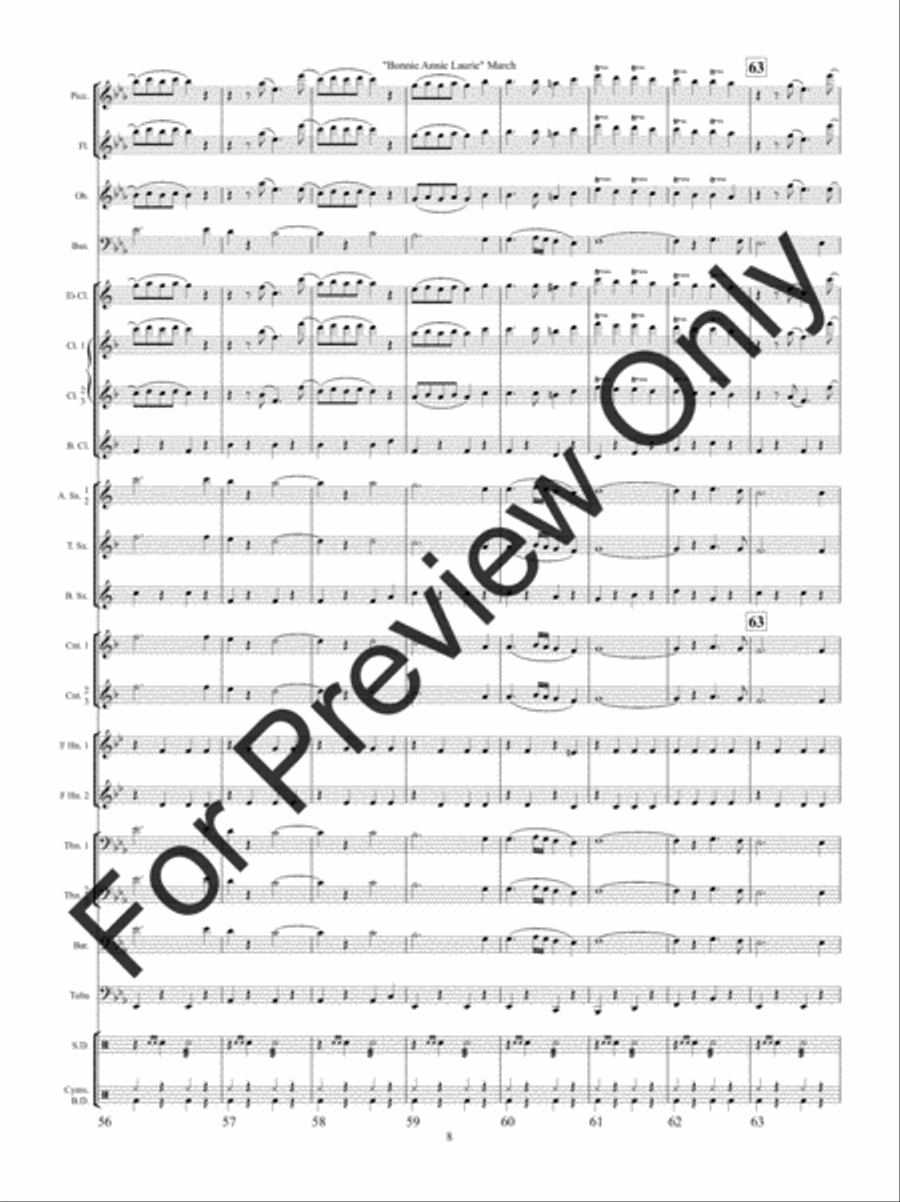 Bonnie Annie Laurie March (Score) Concert Band scores gallery preview page 11