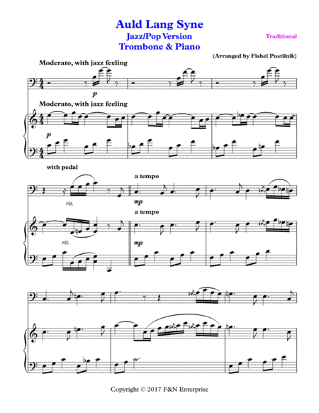 "Auld Lang Syne" for Trombone and Piano image number null