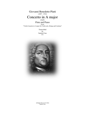 Book cover for Platti - Concerto in A major for Flute and Piano