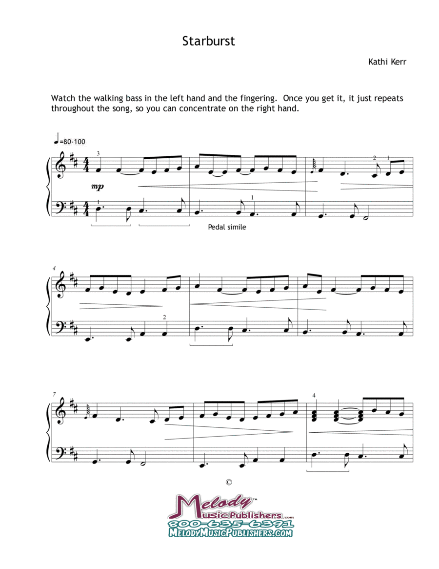 Starburst Piano Solo scores gallery preview page 1