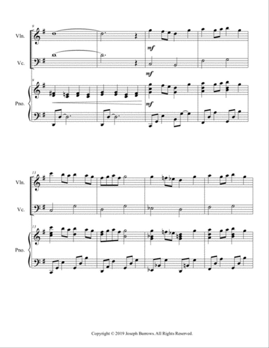 In Babilone for Violin, Cello, and Piano by Joseph Burrows Piano Trio scores gallery preview page 2