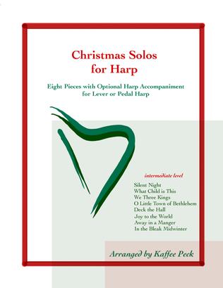 Book cover for Christmas Solos for Harp: Eight Pieces with Optional Harp Accompaniment for Lever or Pedal Harp