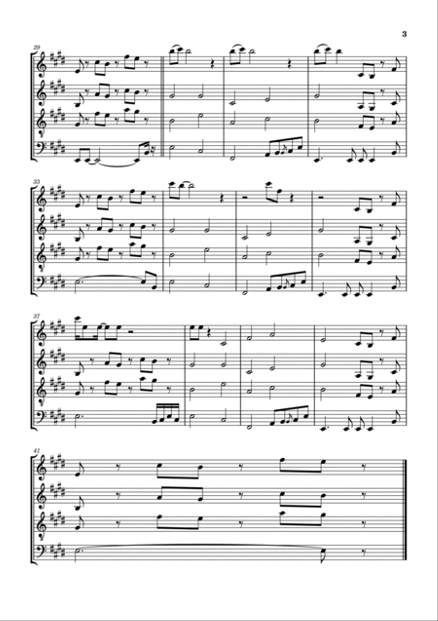 Listen, The Snow Is Falling Woodwind Quartet scores gallery preview page 4