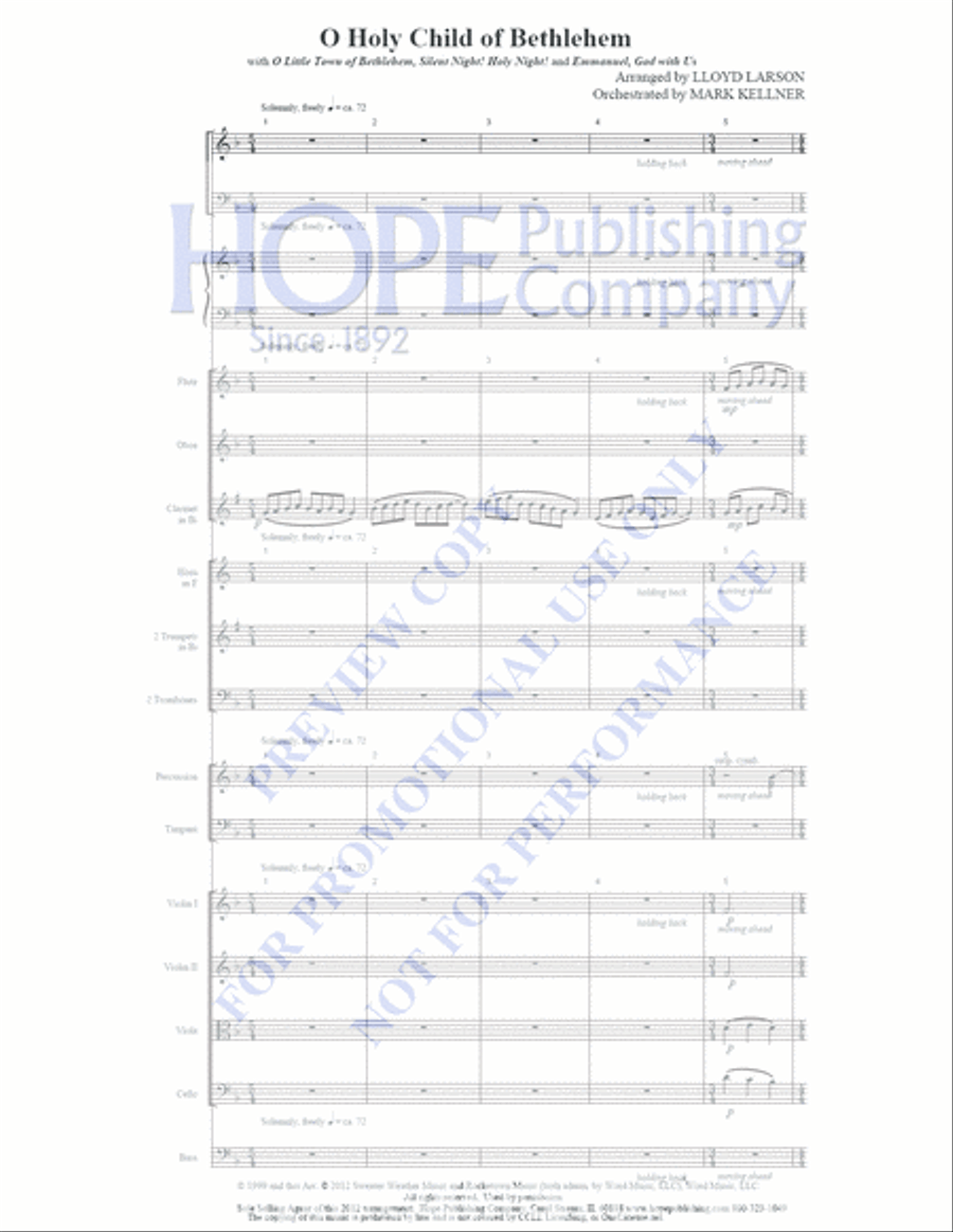 O Holy Child of Bethlehem 4-Part scores gallery preview page 2