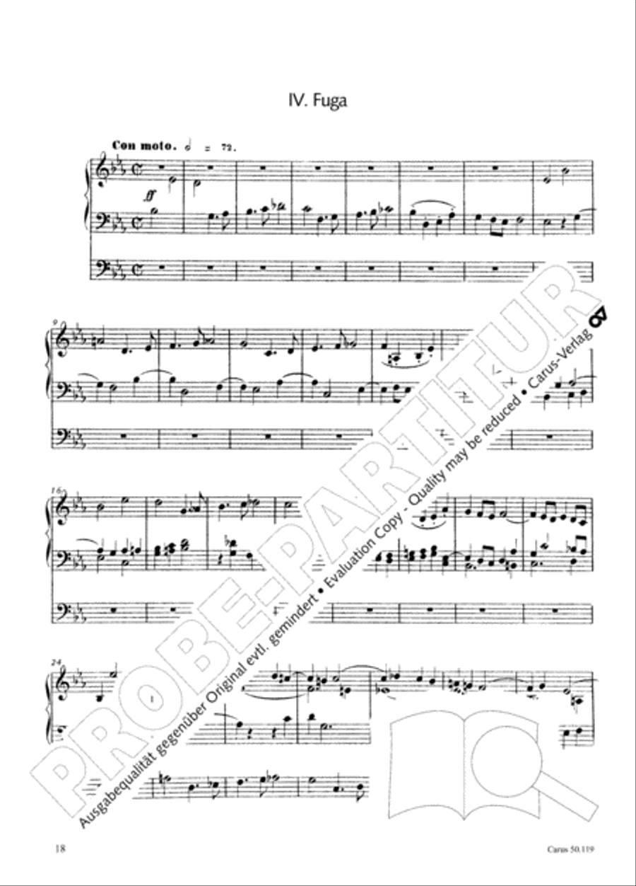 Organ Sonata No. 6 in E flat minor Organ scores gallery preview page 19