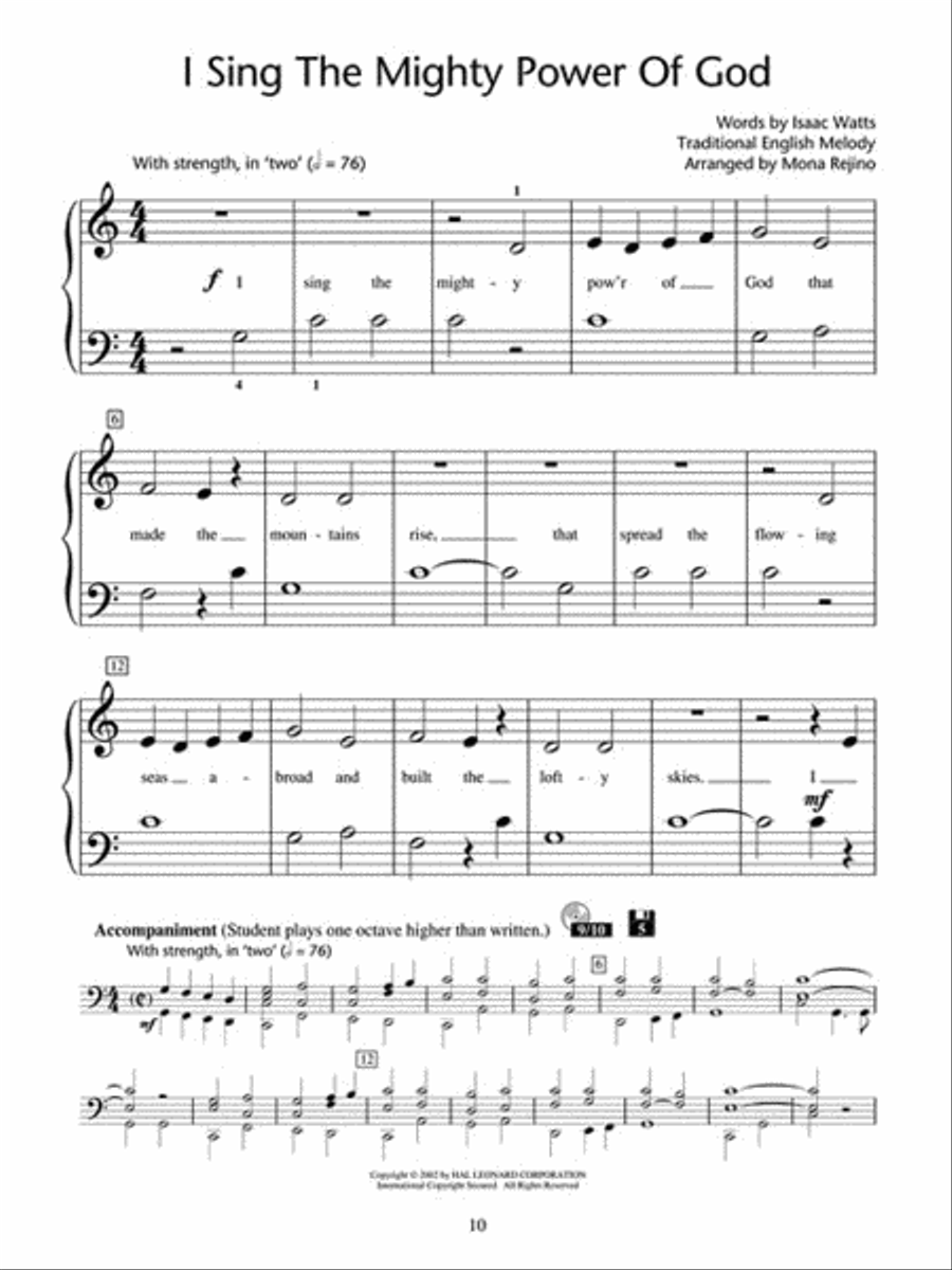 Traditional Hymns Level 2 Piano Method scores gallery preview page 3