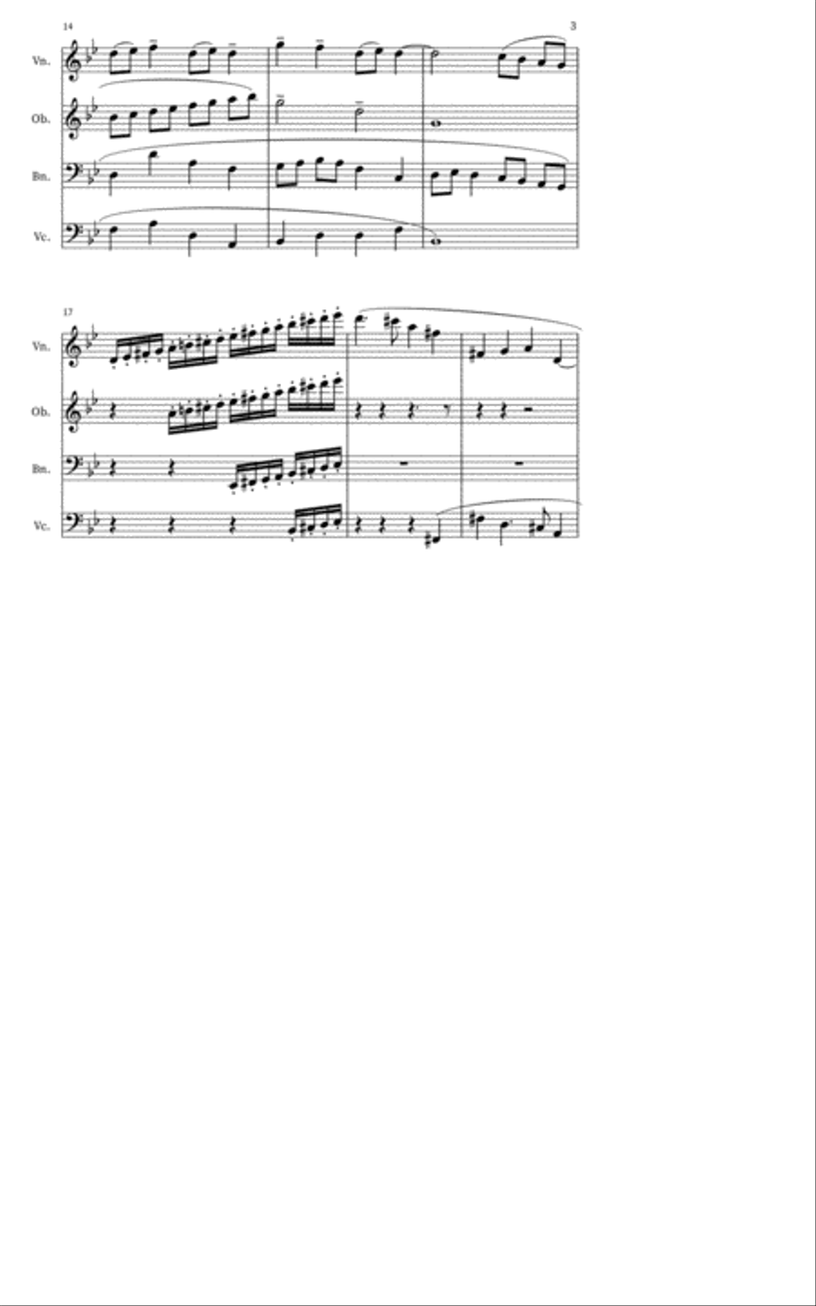 Fugue for Double Reeds and Strings in G Minor Small Ensemble scores gallery preview page 3