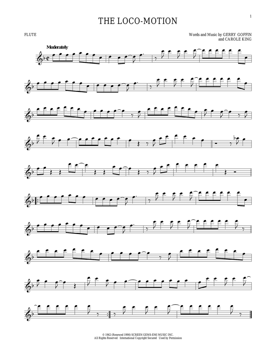 The Loco-Motion The Loco-Motion Flute Solo scores gallery preview page 1