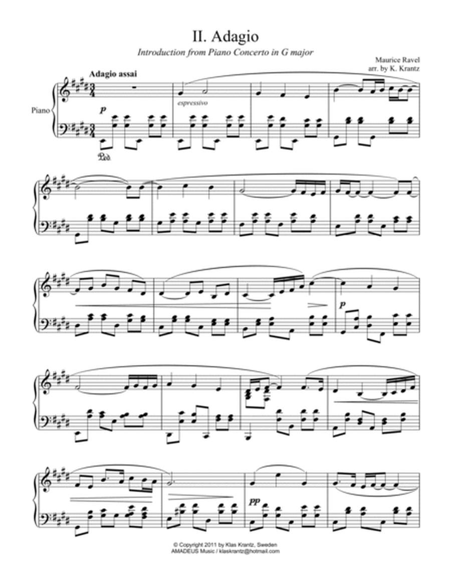 Adagio assai for piano solo (abridged) image number null