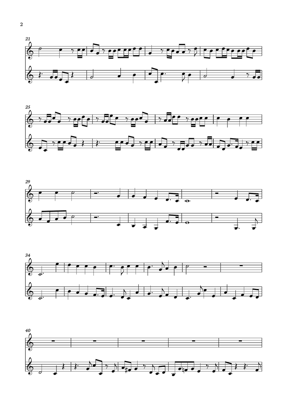 Hallelujah from Handel's Messiah for violin duo String Duet scores gallery preview page 2