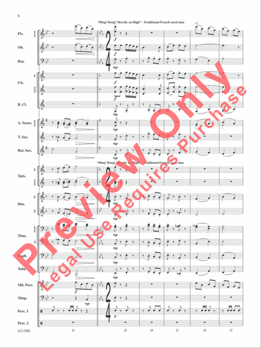 And All the Bells on Earth Shall Ring Concert Band scores gallery preview page 9