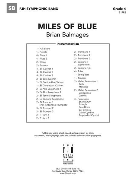 Miles of Blue: Score