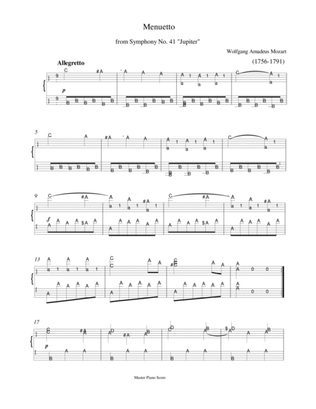 Mozart - Menuetto from Symphony No. 41 "Jupiter" (Easy piano)