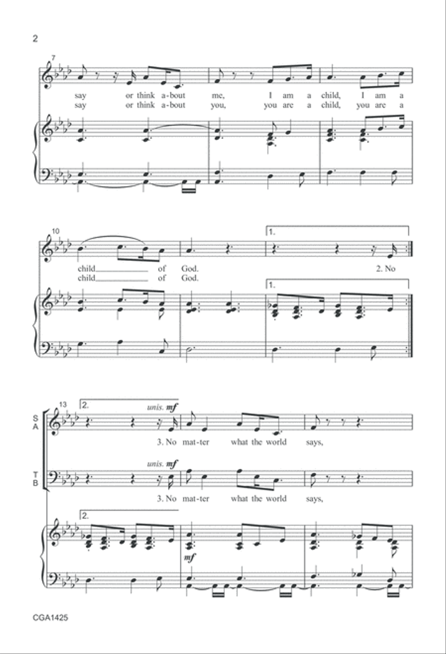 Child of God Child of God 4-Part scores gallery preview page 3